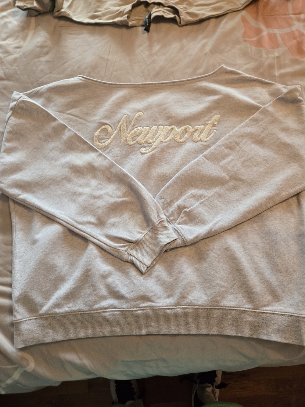 Garage Off-the-Shoulder Newport Sweatshirt - Light Gray Women Sz. L RARE